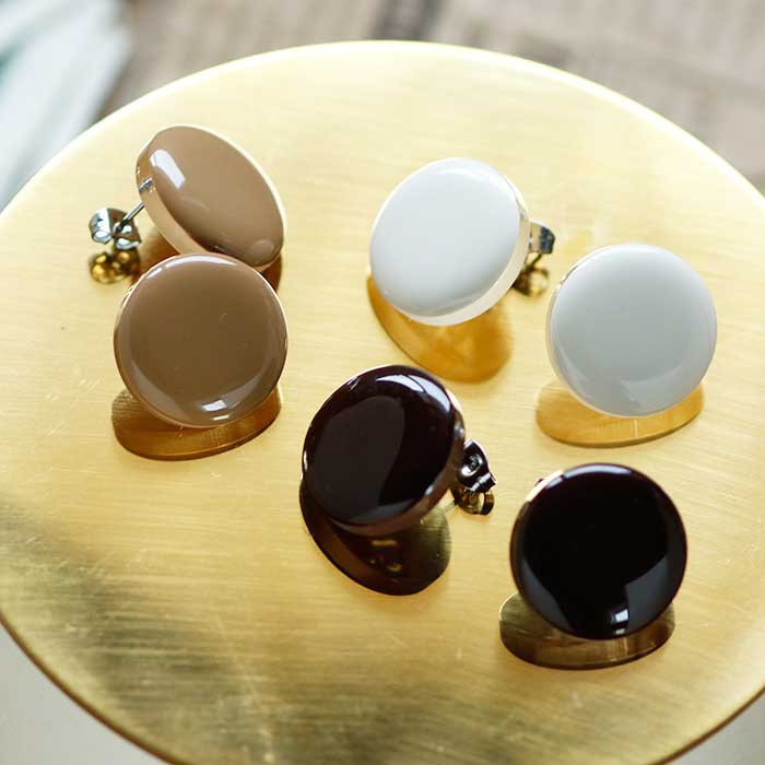 アクリル シンプルラウンド　ステンレス ピアス(1ペア）