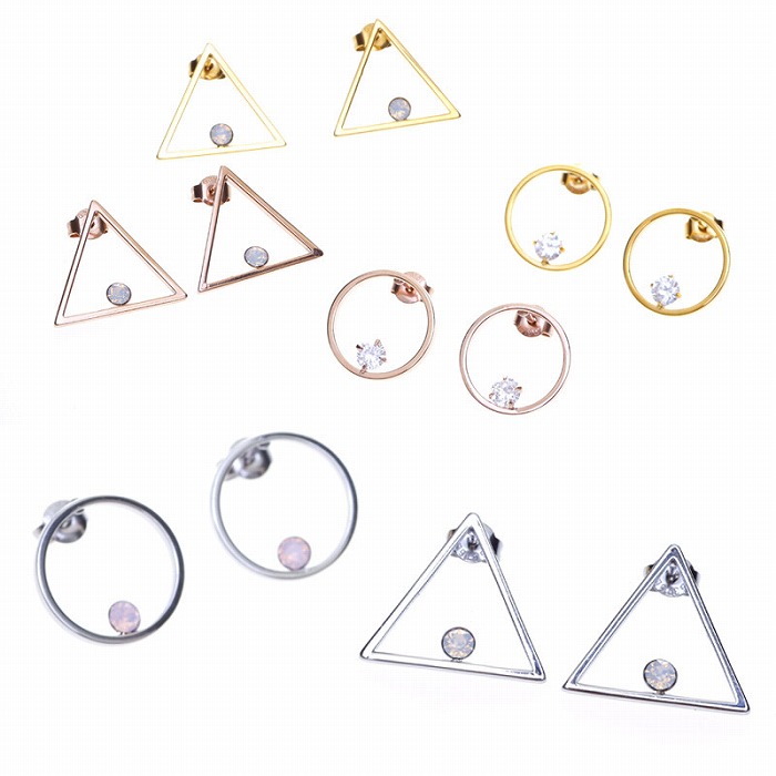 グラフィックフレーム ジュエル ステンレス ピアス（1ペア）